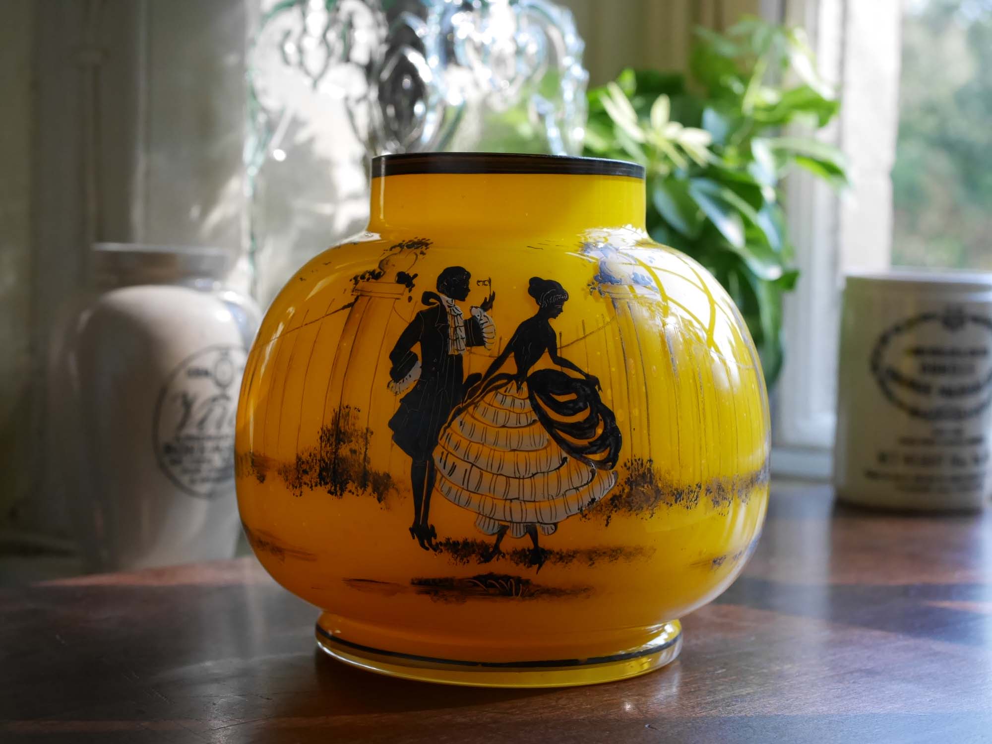 1920年代　ボヘミアンガラス花瓶　Joh. Oertel in Haida